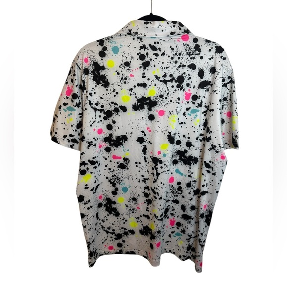Sunday Swagger Neon Paint Splatter Golf Polo - Picture 2 of 4